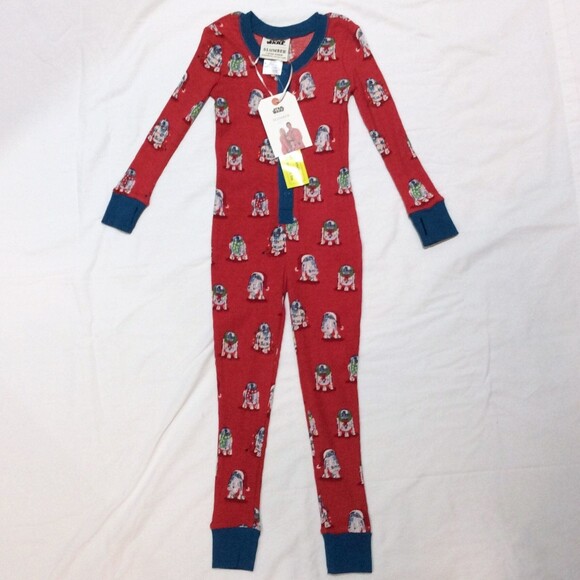 Munki Munki Star Wars Christmas R2D2 1-Pc thermal union suit Pajamas PJ's Sz 2T - Picture 1 of 3
